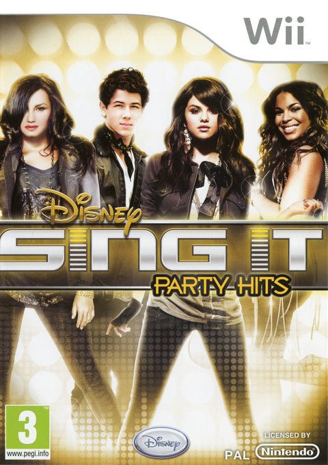 Nintendo Wii Disney Sing It Party Hits, doos voorkant met vier zangers, tweedehands