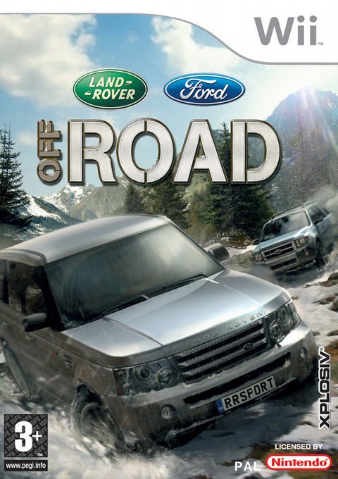 Nintendo Wii Ford Racing Off Road van Xplosiv, doos voorkant met Range Rover in de sneeuw, tweedehands