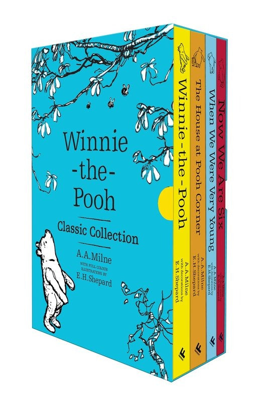 Winnie-the-Pooh Classic Collection, A.A. Milne, blauwe cassette met getekende takken en een beer, tweedehands