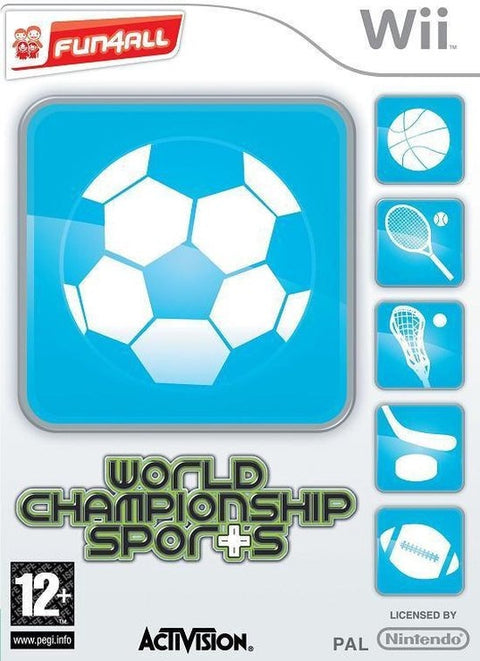 Nintendo Wii World Championship Sports van Activision, Fun4All, doos voorkant, Franse uitgave, tweedehands