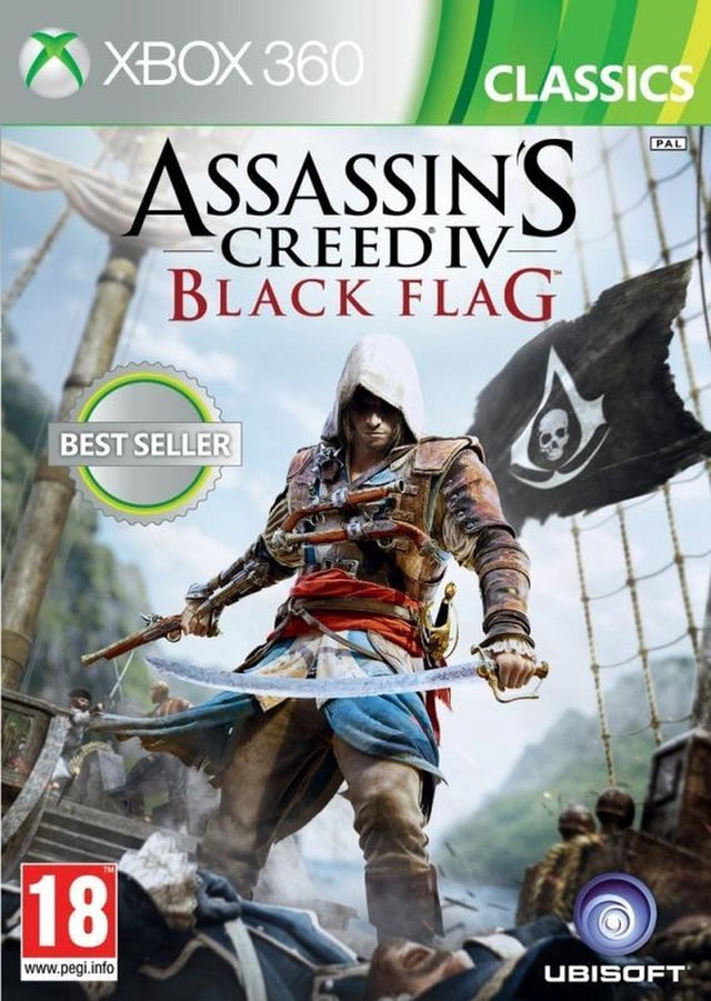 Xbox 360 Assassin's Creed IV Black Flag, doos voorkant, Classics-uitgave