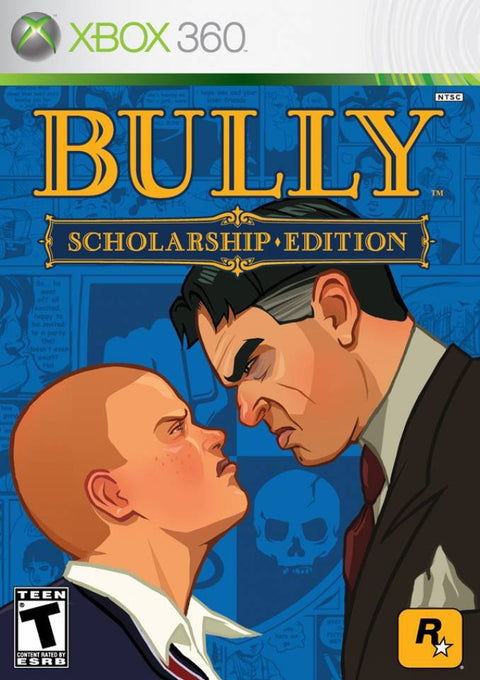 Xbox 360 Bully Scholarship Edition van Rockstar Games, doos voorkant, Amerikaanse NTSC-uitgave met ESRB, tweedehands