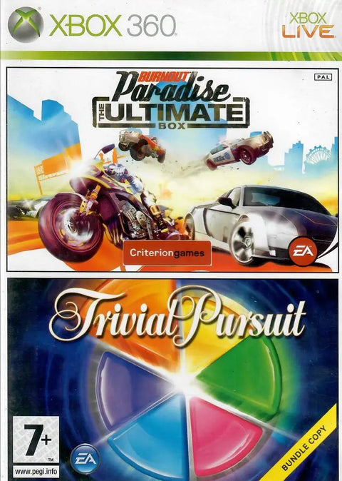 Xbox 360-Burnout Paradise: The Ultimate Box + Trivial Pursuit Tweedehands
