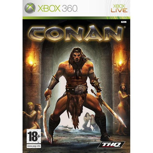 Xbox 360 Conan van THQ, doos voorkant, tweedehands
