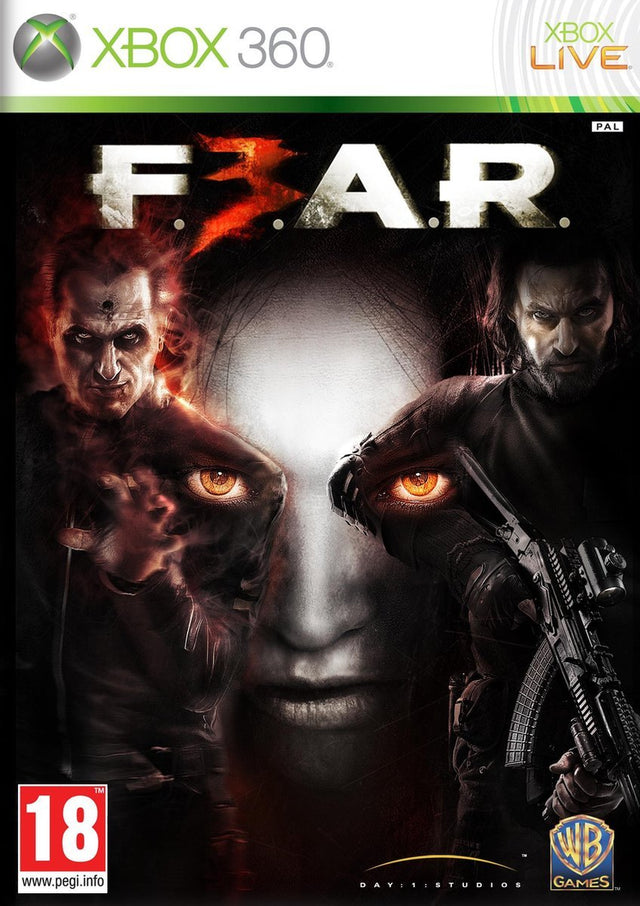 Xbox 360 F.E.A.R. 3 van Warner Bros. Games, horrorshooter, doos voorkant, tweedehands