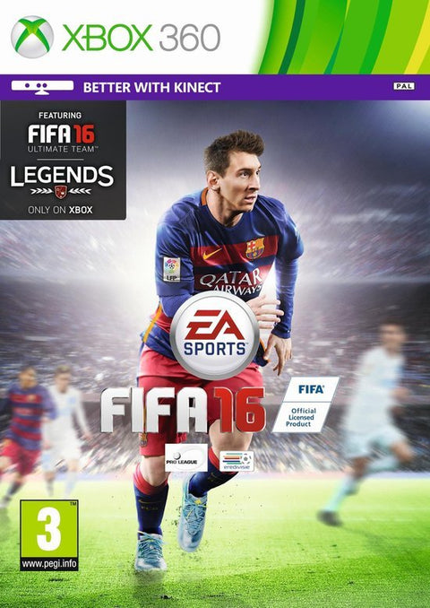Xbox 360 FIFA 16, doos voorkant, tweedehands