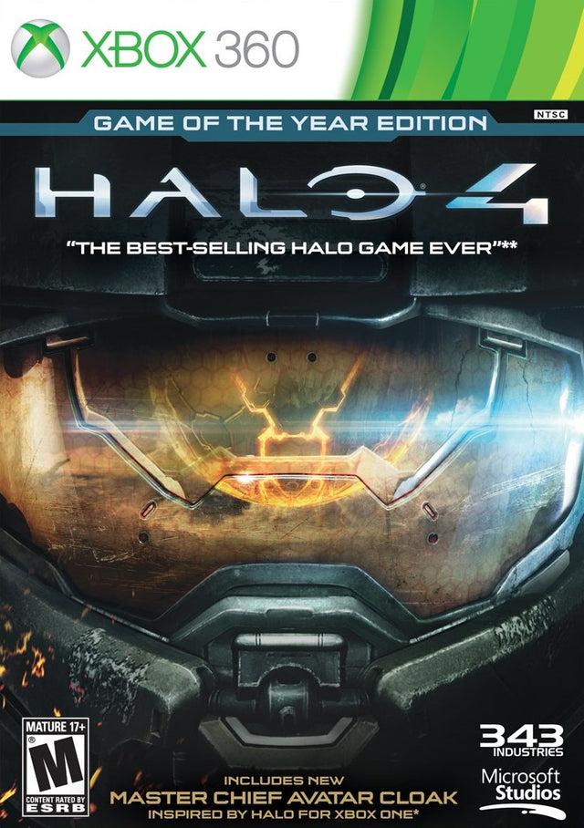 Xbox 360 Halo 4 Game of the Year Edition, doos voorkant met helm van Master Chief, Noord-Amerikaanse NTSC-uitgave