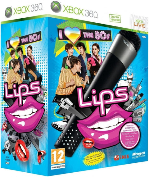 Xbox 360-Lips: I Love the 80's + Draadloze Microfoon (Geseald)