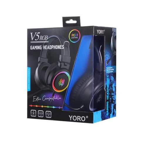 Yoro-Gaming Headset V5 RGB voor PlayStation 4, 5, Xbox One, Series X/S en Nintendo Switch (Nieuw)