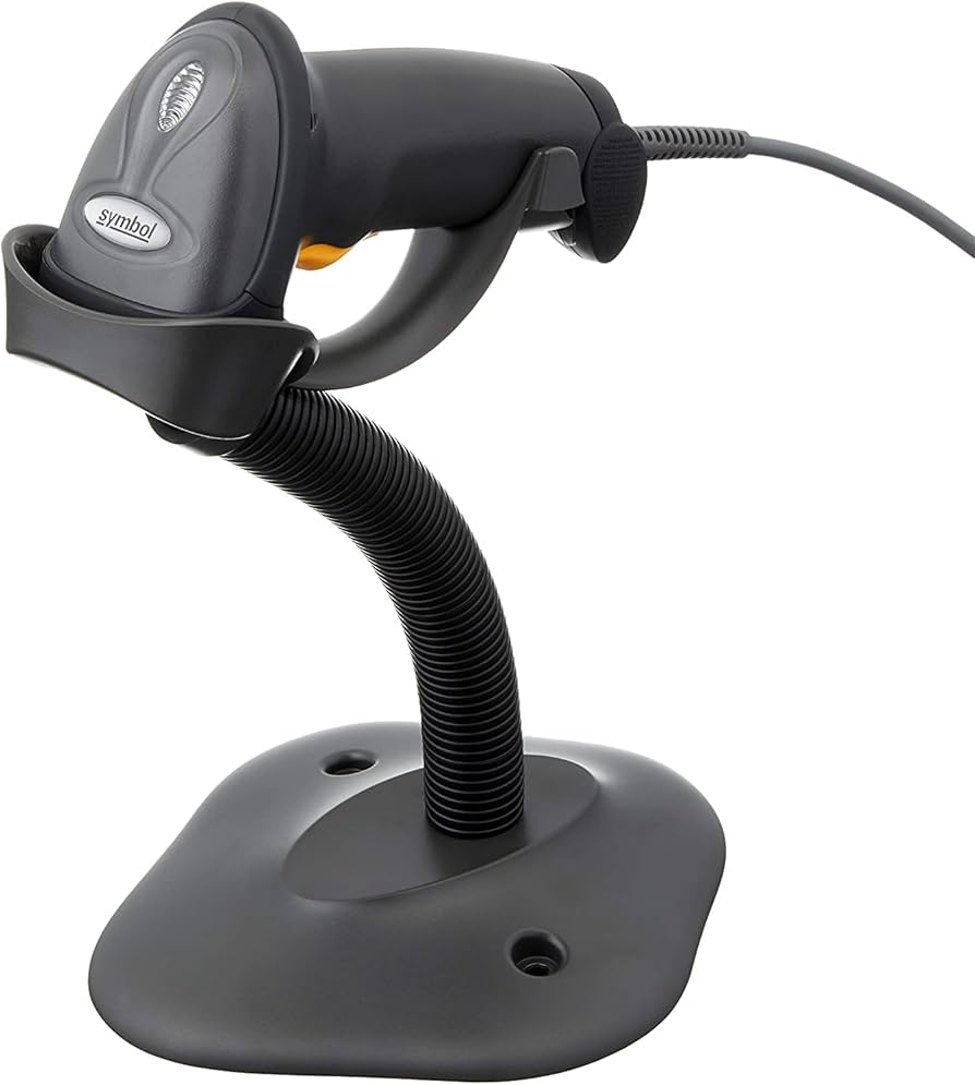 Zebra-Symbol LS2208 Handheld 1D Barcode Scanner - Zwart (Inclusief standaard) Tweedehands