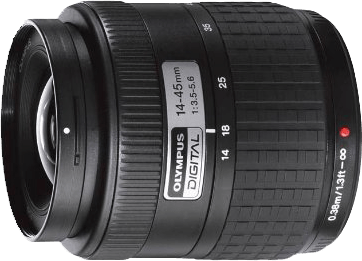Olympus Zuiko Digital ED 14-45mm f/3.5-5.6 Four Thirds lens, zwart, tweedehands