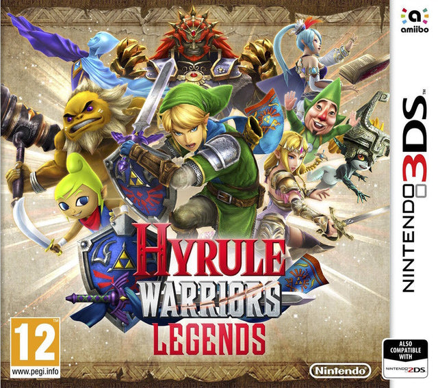 Nintendo 3DS Hyrule Warriors Legends van Nintendo, doos voorkant met Link en andere helden, tweedehands