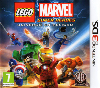 Nintendo 3DS LEGO Marvel Super Heroes Universe in Peril van WB Games, Spaanstalige doos Universo en Peligro, tweedehands