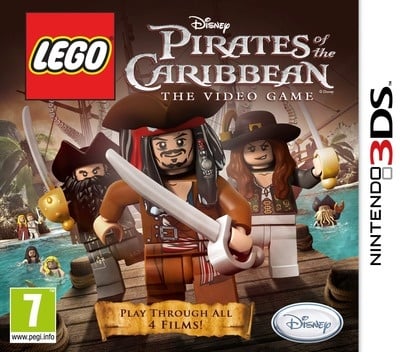 Nintendo 3DS LEGO Pirates of the Caribbean The Video Game van Disney, doos voorkant met Jack Sparrow, tweedehands
