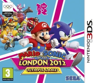 Nintendo 3DS Mario & Sonic at the London 2012 Olympic Games, doos voorkant, tweedehands