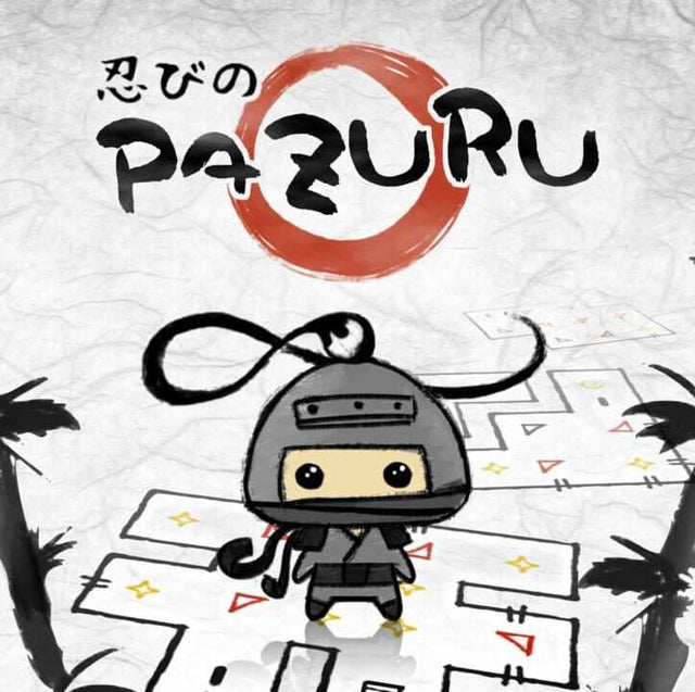 Nintendo 3DS Pazuru, titelafbeelding zonder doos met een kleine ninja op een puzzelvloer