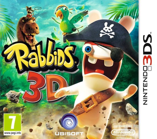 Nintendo 3DS Rabbids 3D, doos voorkant, tweedehands