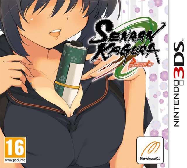 Nintendo 3DS Senran Kagura Burst, doos voorkant, tweedehands