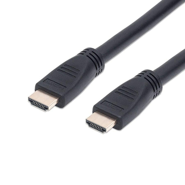 HDMI-kabel, zwart, close-up van beide stekkers, tweedehands