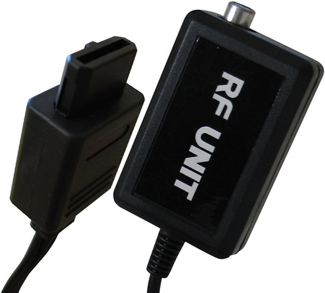 RF adapter voor Nintendo GameCube, zwart, RF Unit-kastje met antenne-aansluiting en multi-out-stekker