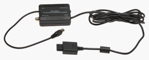 RF-unit kabel voor Super Nintendo SNES en Nintendo 64, zwart, schakelkastje met kabel en consolestekker, tweedehands