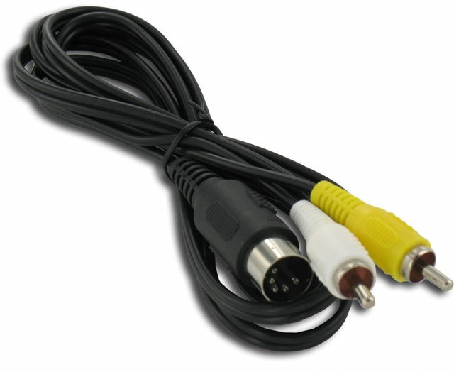 TV-kabel voor Sega Mega Drive 1 en Commodore 64, met DIN-stekker en tulpstekkers, tweedehands