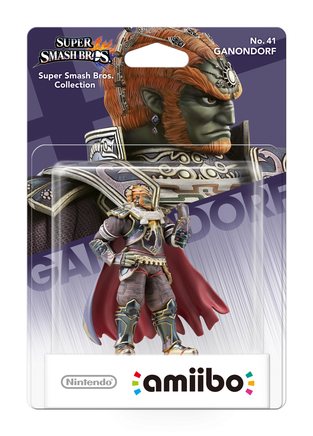 Nintendo amiibo Ganondorf nr. 41 Super Smash Bros. series, Ganondorf in harnas met cape in blister, voorkant
