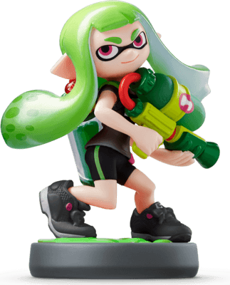 Nintendo amiibo Inkling Girl Lime Green Splatoon series, Inkling met limegroen haar en inktgeweer, tweedehands
