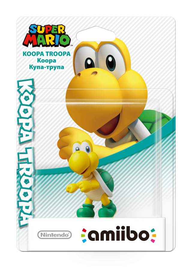 Nintendo amiibo Koopa Troopa Super Mario series, Koopa Troopa met groen schild in blisterverpakking, voorkant