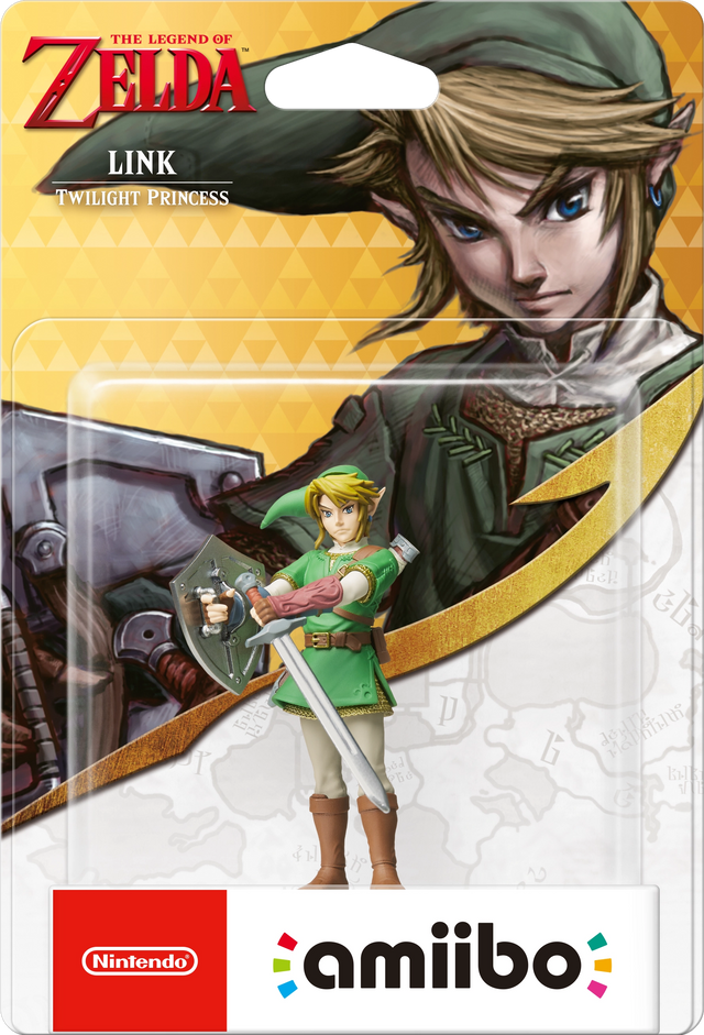 Nintendo amiibo Link Twilight Princess The Legend of Zelda series, Link met zwaard en schild in blister, voorkant