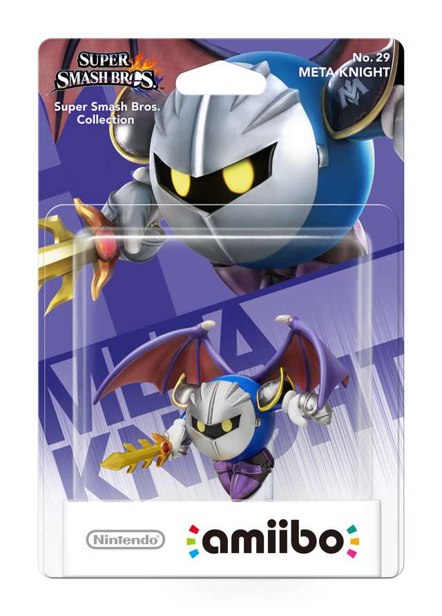 Nintendo amiibo Meta Knight nr. 29 Super Smash Bros. series, Meta Knight met vleugels en zwaard in blister, voorkant