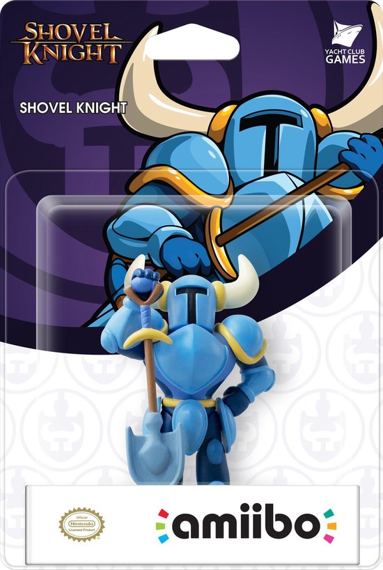 Nintendo amiibo Shovel Knight Shovel Knight series, blauwe ridder met schep in blisterverpakking, voorkant