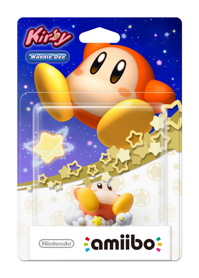 Nintendo amiibo Waddle Dee Kirby series, oranje figuur op een wolkje in blisterverpakking, voorkant