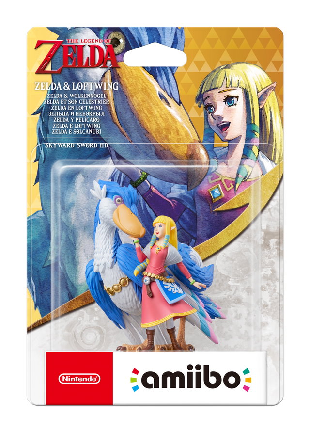 Nintendo amiibo Zelda & Loftwing Skyward Sword HD The Legend of Zelda series, Zelda op blauwe vogel in blister, voorkant