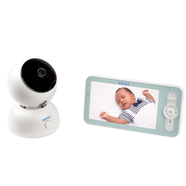 BEABA Video Babyfoon ZEN Premium, wit, camera-unit en ouderunit met scherm