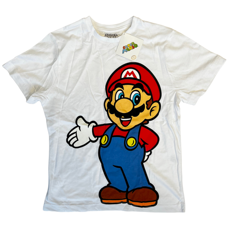 Bioworld-Super Mario: Mario - Wit T-Shirt - XS (Nieuw)