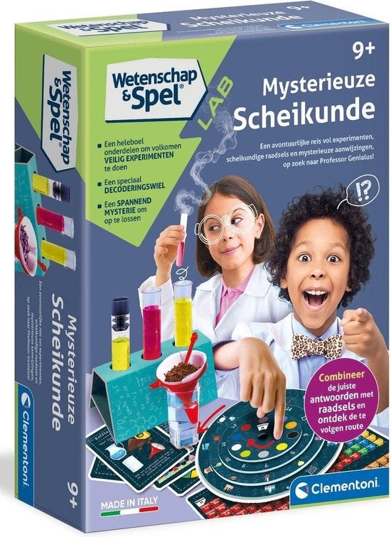 Clementoni-Wetenschap & Spel - Mysterieuze Scheikunde - Experimenteerdoos - Mini Laboratorium - met Raadsels en Experimenten - 8+ Jaar (Nieuw)