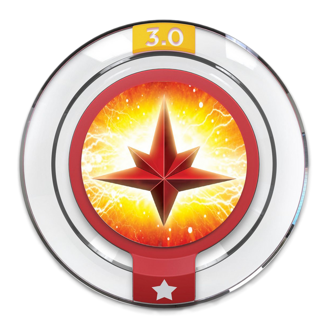 Disney Infinity Power Disc Nova Corps Strike, ronde 3.0-schijf met rode rand en rode ster op gele vlammen