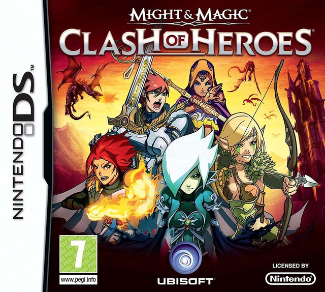 Nintendo DS Might and Magic Clash of Heroes, doos voorkant, tweedehands