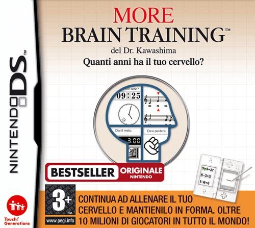 Nintendo DS More Brain Training van Dr. Kawashima, doos voorkant, Italiaanse uitgave, tweedehands