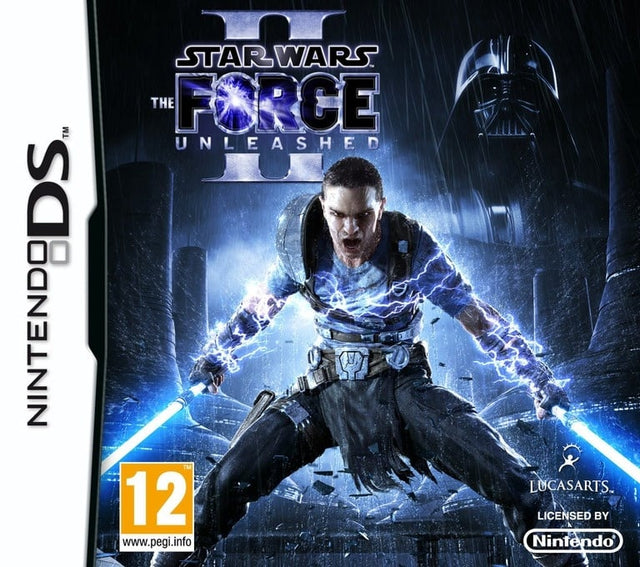 Nintendo DS Star Wars The Force Unleashed II van LucasArts, doos voorkant met Starkiller, tweedehands