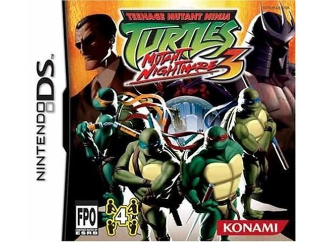 Nintendo DS Teenage Mutant Ninja Turtles 3 Mutant Nightmare van Konami, voorlopige Amerikaanse doosafbeelding, tweedehands