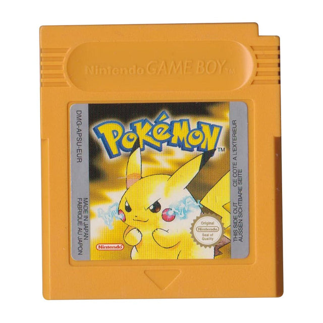 Nintendo Game Boy Pokémon Yellow, gele losse cassette met Pikachu, tweedehands