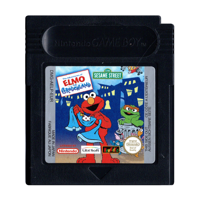 Nintendo Game Boy The Adventures of Elmo in Grouchland, Sesame Street, losse zwarte cassette, tweedehands