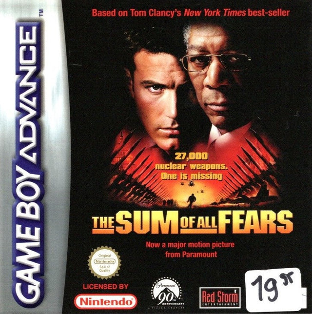 Nintendo Game Boy Advance The Sum of All Fears, doos voorkant met prijssticker, tweedehands