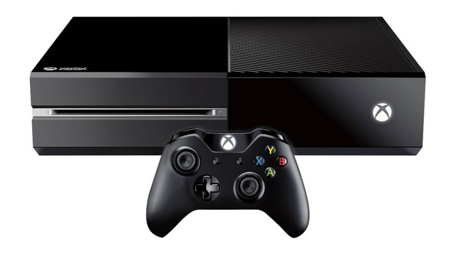 Microsoft Xbox One console 1 TB, zwart, schuin van voren met controller, tweedehands