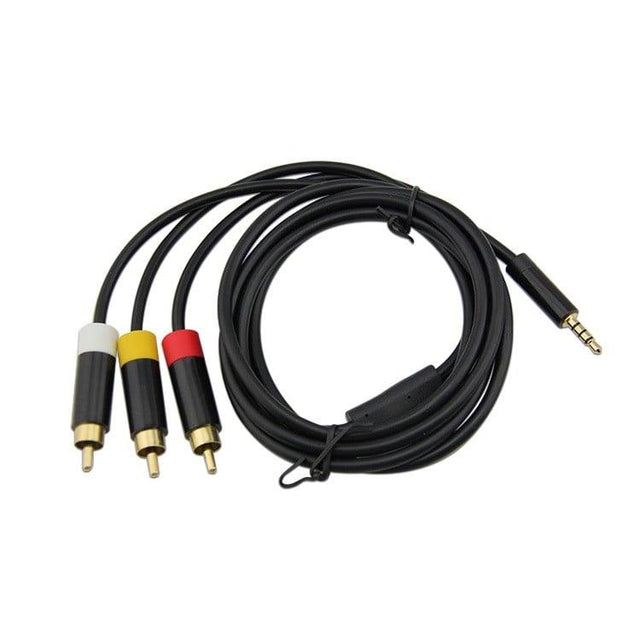 Microsoft 3,5 mm AV-kabel voor Xbox 360 E, zwart, jack-stekker naar witte, gele en rode tulpstekker