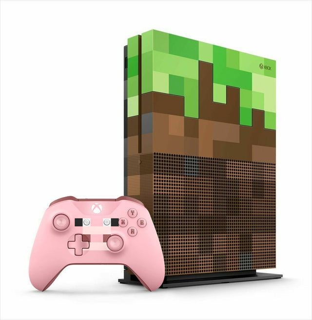 Microsoft Xbox One S console 1 TB, Minecraft Special Edition met Pig-controller, tweedehands