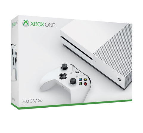 Microsoft Xbox One S console 500 GB, wit, doos voorkant, tweedehands