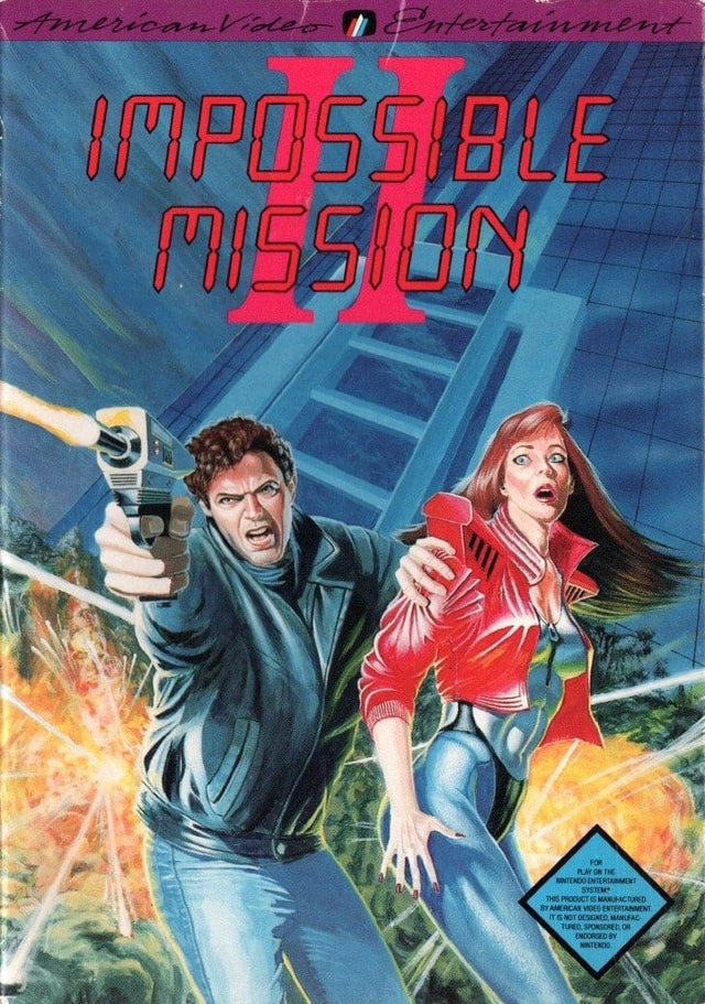 Nintendo NES Impossible Mission II American Video Entertainment, doos voorkant, tweedehands